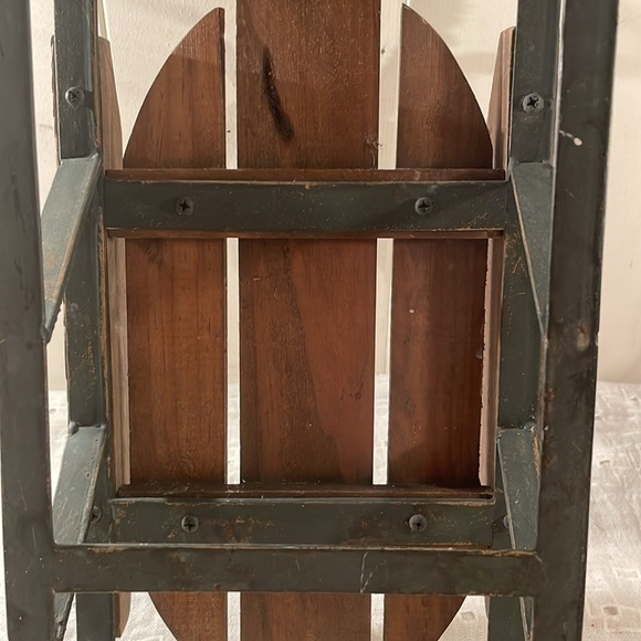 Vintage Wooden Green Painted Metal Quality Sled - Picture 5 of 9